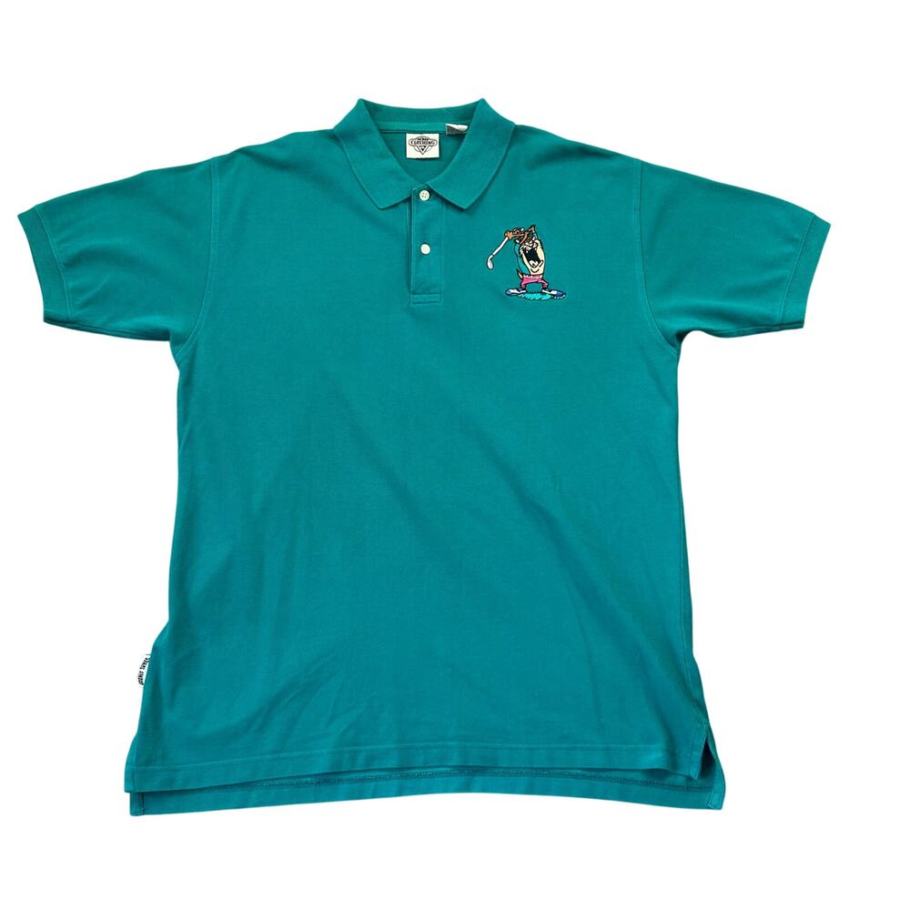 Vintage Taz Golf Polo 90s Acme Clothing Tazmanian Devil Looney Tunes Men's Large